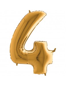 Balão Número 4 Dourado